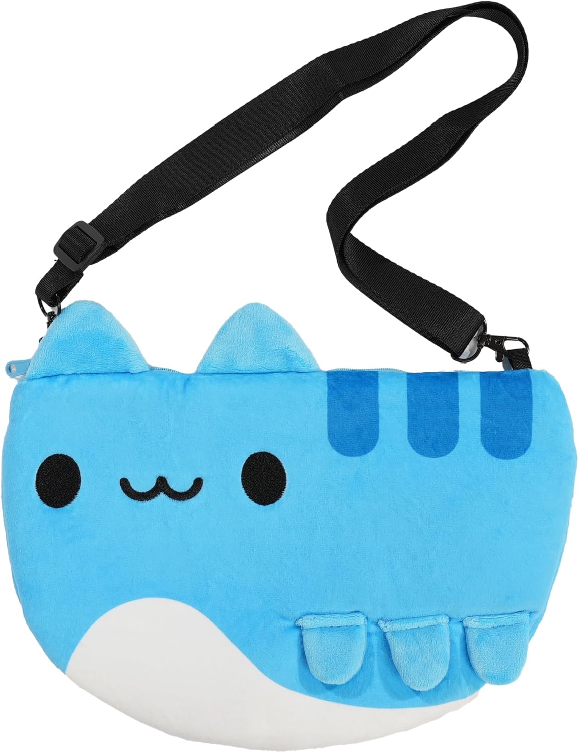 Bugcat Capoo Crossbody Bag - Official Licensed - 9.8" × 12.6" Flat Plush Shoulder Bag with Cute Cartoon Face - Slim Design - Lightweight Polyester - Everyday Casual Accessory