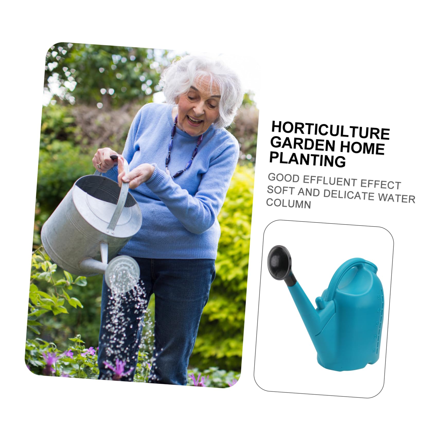 Regadera de Jardín de Plástico Azul de 5l, Ligera y Resistente al Desgaste, Adecuado para Plantas en Jardinería al Aire Libre