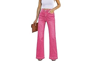 Women's High-Waisted Flare Neon Jeans: A Vibrant Statement for Bold Fashionistas