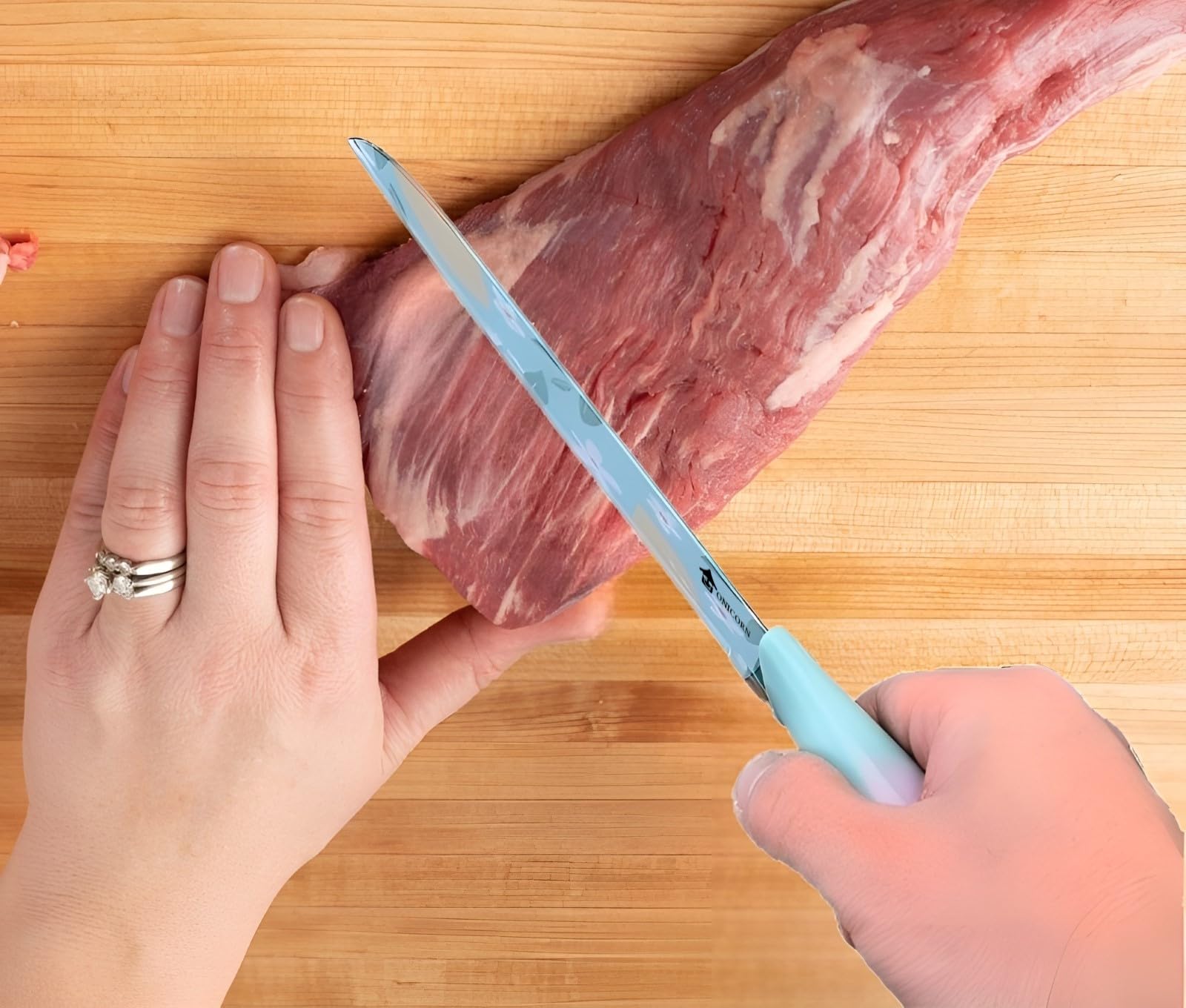 ONICORN® Stainless Steel Blade Kitchen Knife & Non-Slip Handle, Paring Knife with Colorful Non-Stick Coating, for Vegetable Cutting & Chopping (Knife M-A 1PCS) 4