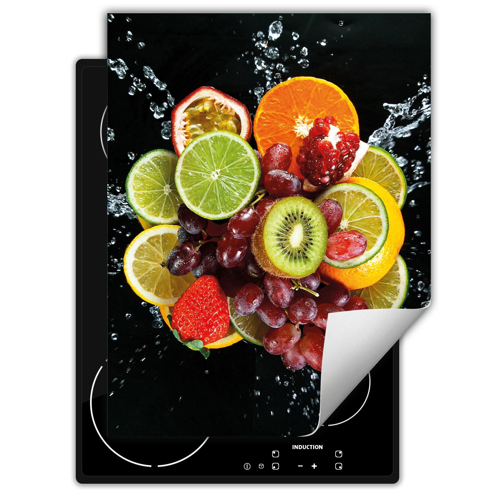 Tapis de protection en vinyle pour cuisinière induction 40x52 évite rayures noir fruit