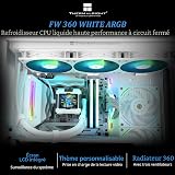 Thermalright FW 360 Blanc ARGB Refroidisseur à eau pour processeur avec 3 ventilateurs PWM, résolution IPS 320 x 240, écran LCD, refroidissement AIO 360, refroidisseur de processeur liquide pour AMD - 2