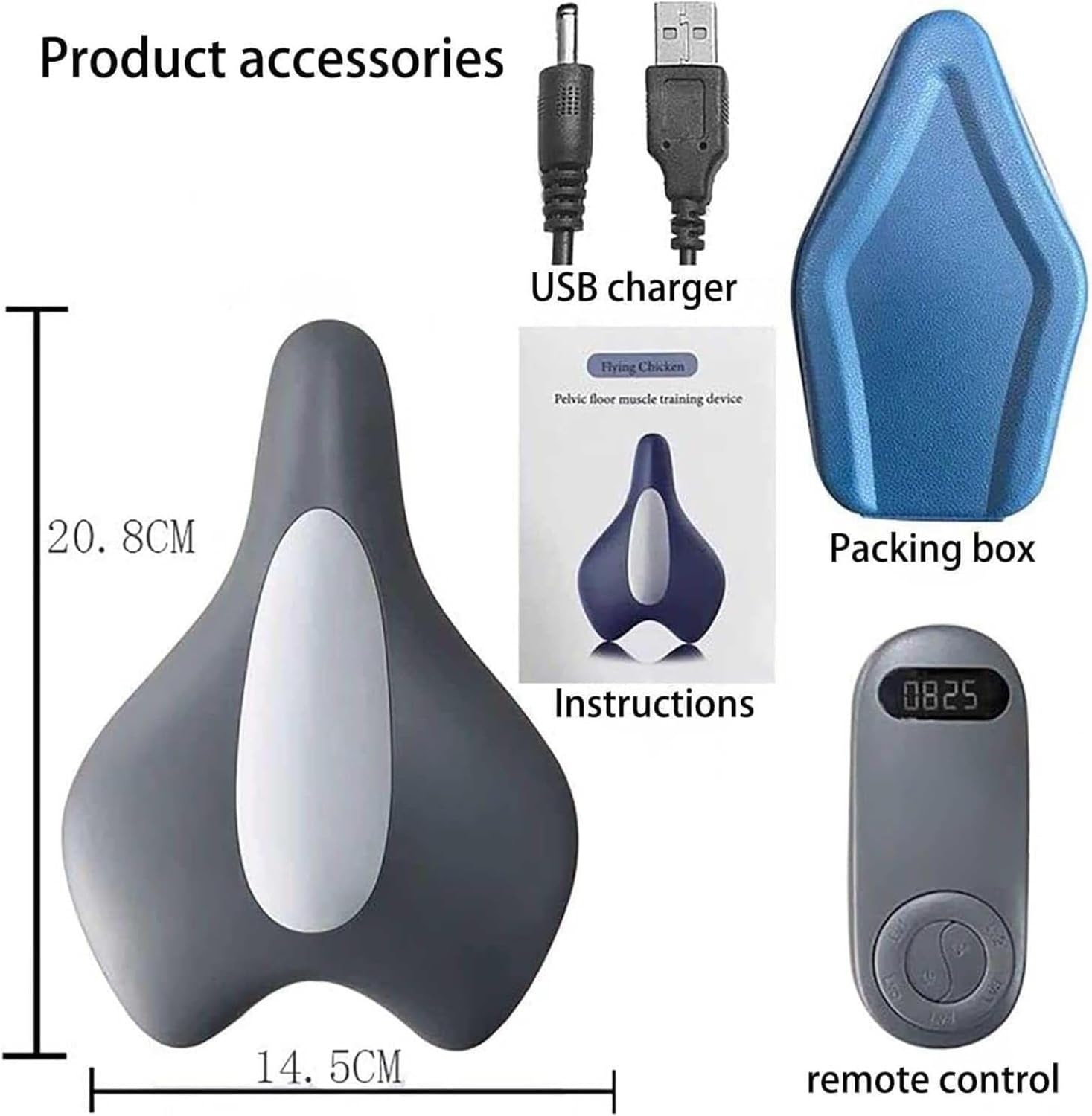 Pelvic Floor Muscle Trainer for Women and Men with 5 Intensity Gears | Remote Control Kegel Exerciser Device for Postpartum Recovery, Core Strength and Bladder Control Support