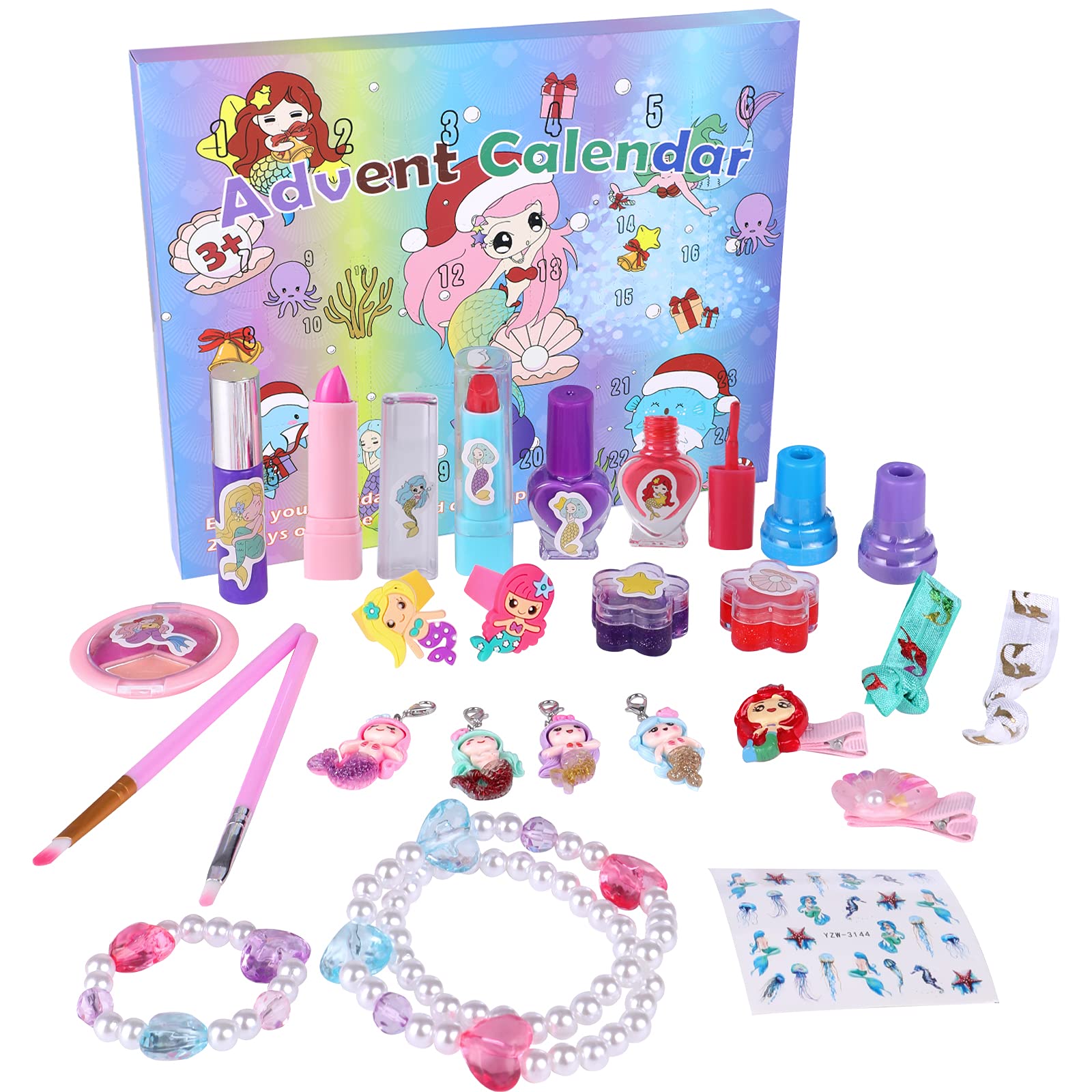 MJARTORIA2022 Advent Calendar Makeup for Girls-Unicorn Beauty Advent  Calendar Christmas Countdown-Inclued Lipstick, Nail Stickers, Unicorn  Pendant