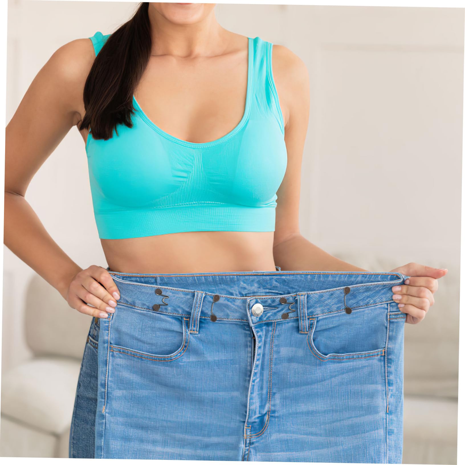 TEHAUX Set di Bottoni per Jeans Clip di Ricambio per La Vita Facili da Regolare in Metallo Robusto Senza Cuciture Vari Colori Adatti per Pantaloni E Gonne