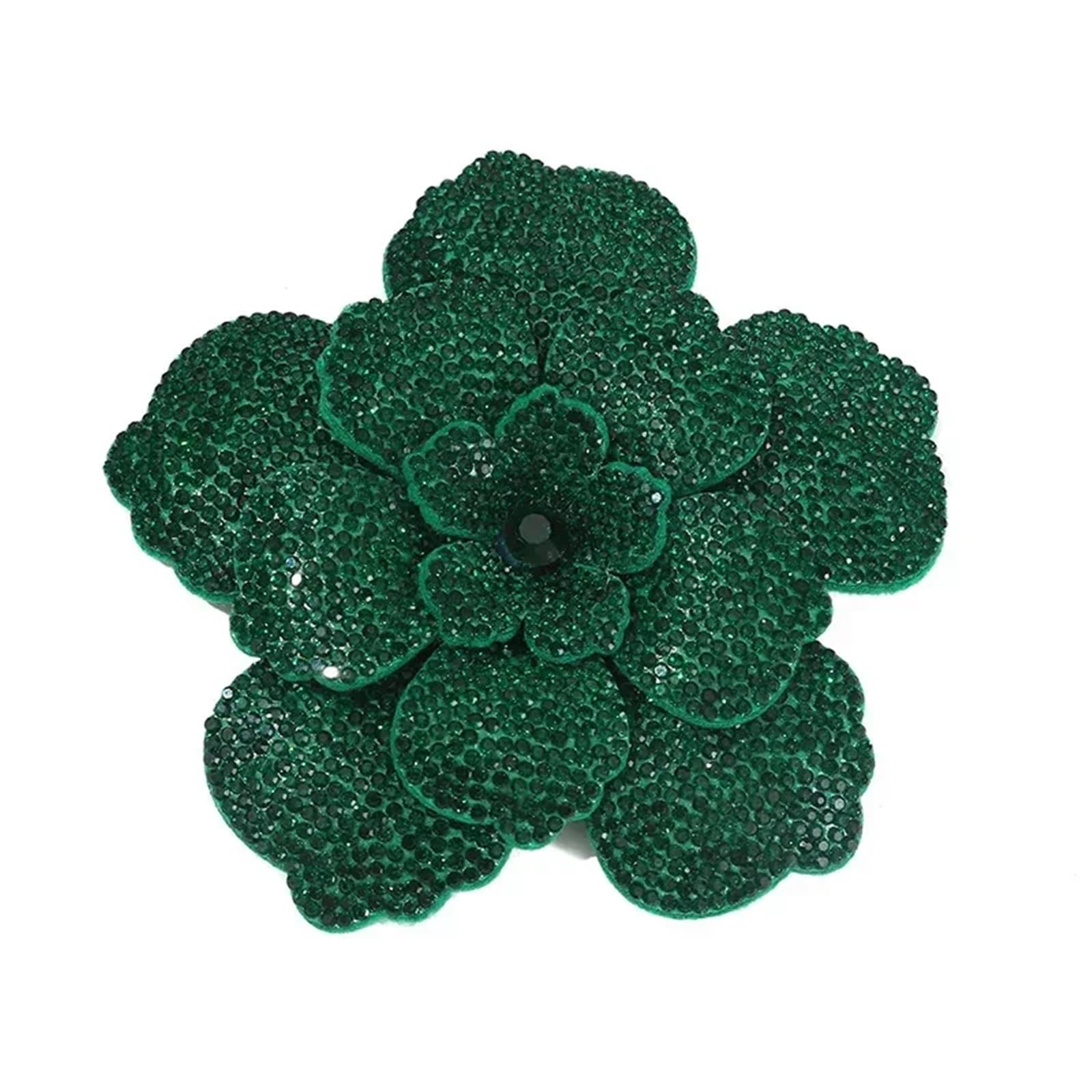 Wtaxbh Women's Color 22 Iron On Patches 11Cm Rhinestone Camellia Rose Applique - Fabric Flower For Fashion Accessories(Color 22)