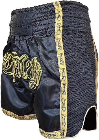 Dragon Thai Nakışlı Kick Boks ve Muay Thai Şortu Siyah MT3090 (Siyah, S)