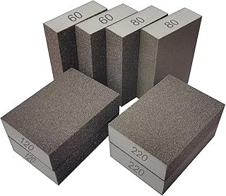 8 Pack Sanding Sponge Assortment, 60 80 120 220 Grit Coarse Medium Fine Grit Sanding Block, Washable and Reusable Sander S...