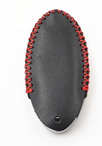 Miniatura 6 de Funda de piel negra para Nissan Versa Rogue Pathfinder 370Z Armada Juke Murano Titan Infiniti EX35 FX35 QX50 QX70 3 Botones Smart Remote Key Fob