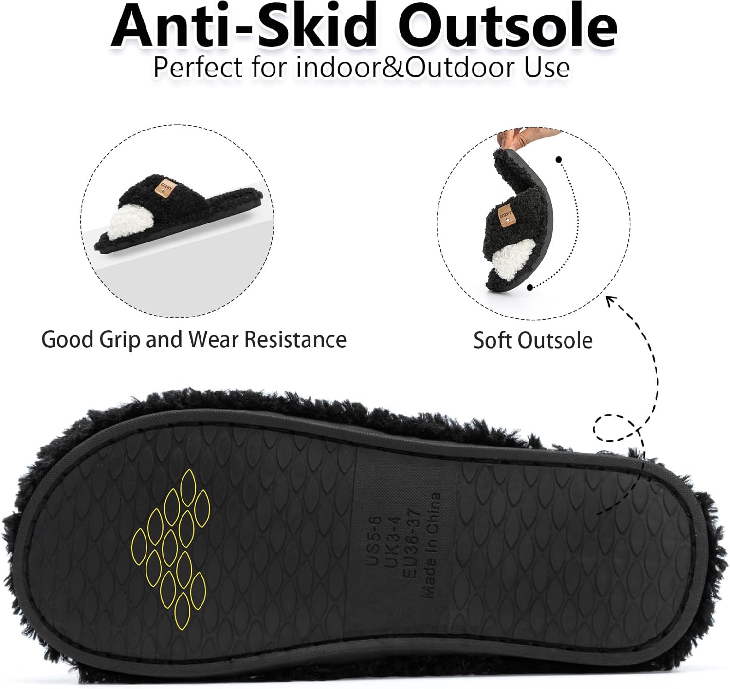 Fuzzy Open Toe Slippers for Women Indoor and Outdoor with Memory Foam Cozy Cross Band Women's Slipper Cute Soft House Shoes Slip On Gifts for Womens Mom Her Ladies Bridesmaid - Image 5