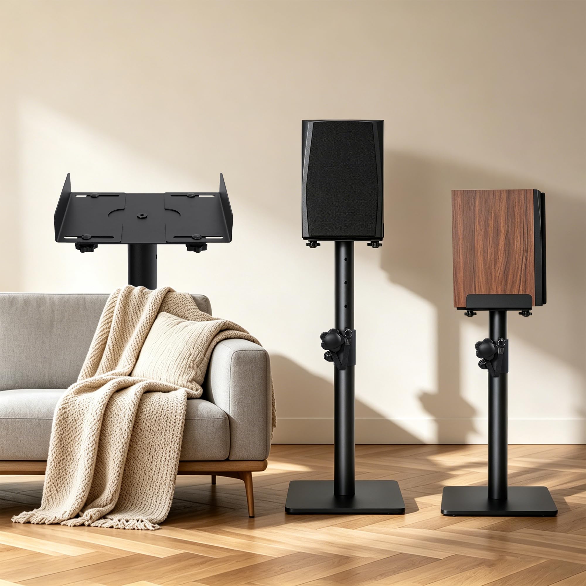 OUUTMEE Lot de 2 Supports d'Enceinte en 2 Parties, Jusqu'à 10KG