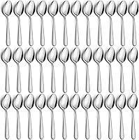 Funnydin 36-Piece 6.7" Stainless Steel Dinner Spoons Set - Mirror Polished, Dishwasher Safe Dessert Table Spoons for Kitchen, Home, Restaurant