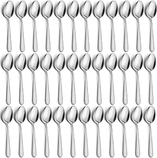 Funnydin 36-Piece Stainless Steel Dinner Spoons Set - 6.7 Inch Mirror Polished Dessert Table Spoons, Dishwasher Safe for Home Kitchen Restaurant