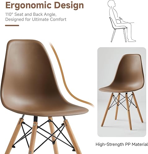 Miniatura 8 de Juego de 4 mesas de comedor redondas para 4 mesas de comedor de madera de 35.5 pulgadas, juego de 4 sillas de mesa de comedor con base de tira de