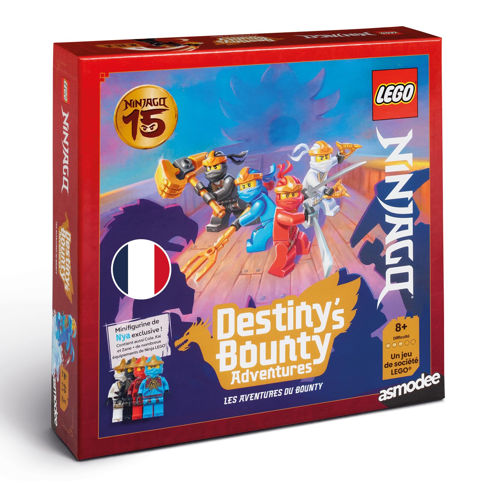 Asmodee - Lego Ninjago : Destiny’s Bounty Adventures ! - en Français | Jeu de société officiel LEGO Ninjago, Jeu d'aventure coopératif pour toute la famille, 2 à 4 joueurs, à partir de 8 ans