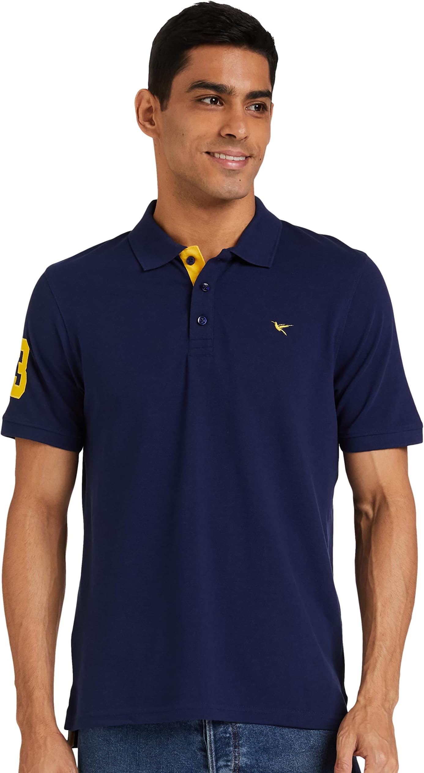 Deniklo Men's Cotton Rich Half Sleeve Regular Fit Solid Polo T-Shirt (Available in Plus Size)