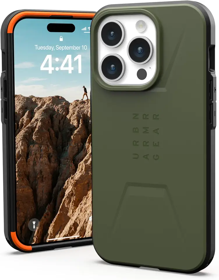UAG Civilian Case with Magsafe for iPhone 15 Pro, Olive Drab