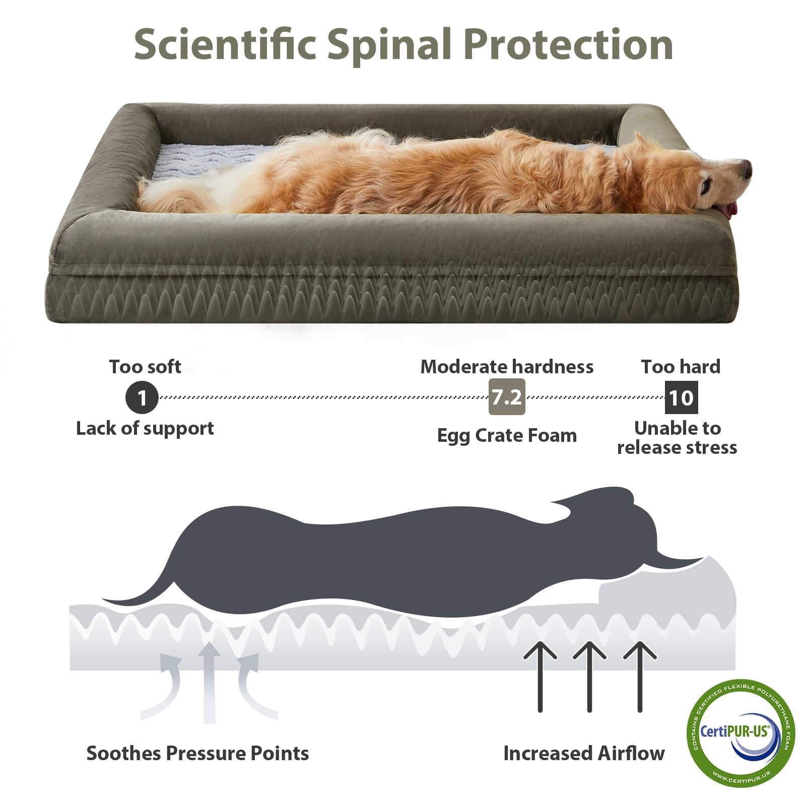 WNPETHOME XXL Extra Large Dog Bed, Washable Dog Couch with Removable Waterproof Cover, Orthopedic Large Pet Sofa Bed with Bolster Sides for Sleeping - image 4