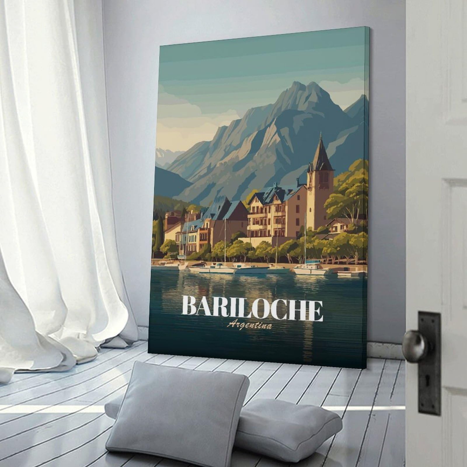 Junmoney Home Decor Wall Art Bariloche, Argentina Travel, 16x24inch(40x60cm), for Workspace Walls, Study Corners Or Bedrooms, A Smart Decor Choice for Study Walls