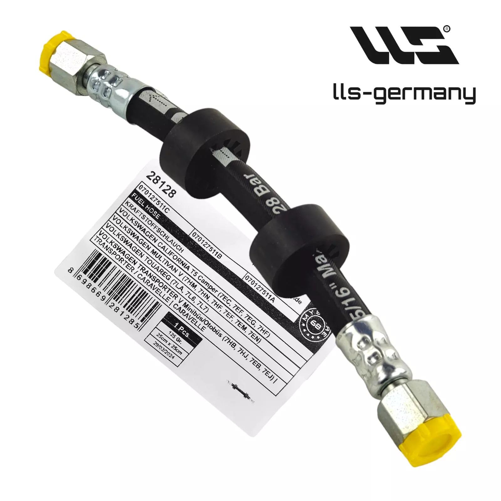 LLS-GERMANY Manguera de combustible compatible con VW Multi-van T5 2.5 TDI (130-174 CV) 4.-motion 2003 – 2009 – OEM 070127511C 070127511A 070127511B – Alta presión diesel conducto duradero