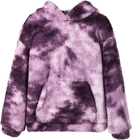 Makkrom Boys Girls Sherpa Hoodies Fleece Hoodie Pullover Outfits for Kids
