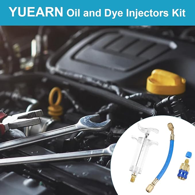 Kit Inyector de Aceite y Tinte para Compresor AC con Acople Rápido 1/4 SAE miniatura 2