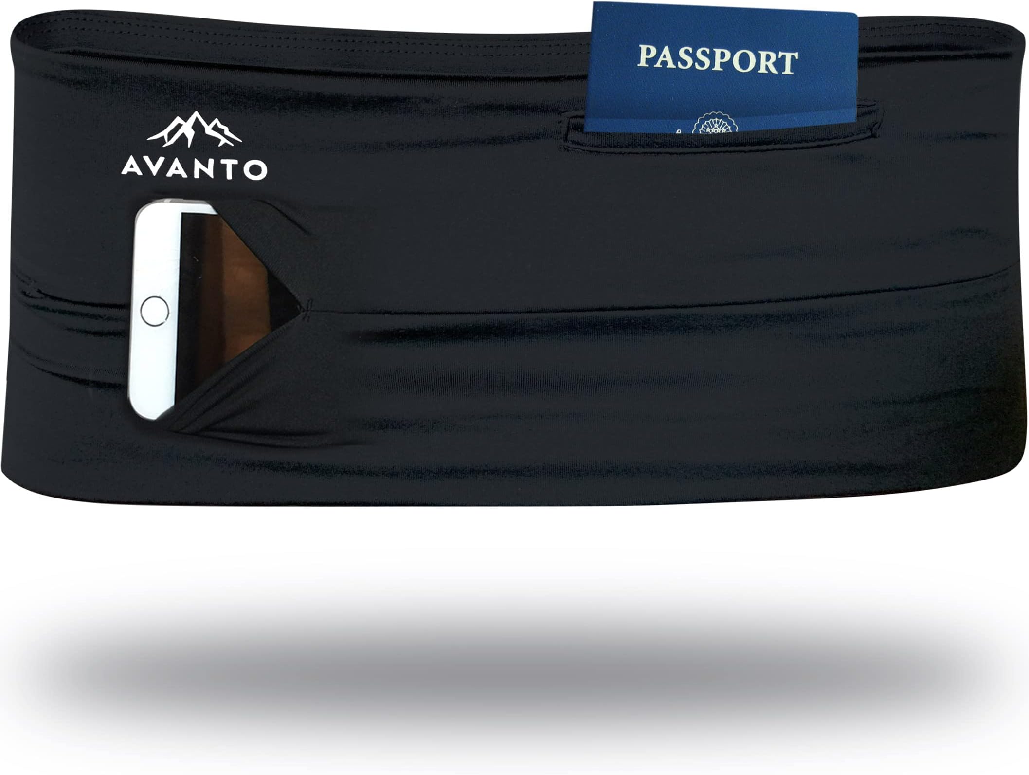 AVANTO Phone Running Belt for Women, Hidden Travel Money Belt for Travel, Phone Holder for Running Men, Running Fanny Pack, Running Belt Waist Pack, iPhone Runners Belt, Slip Belt Running