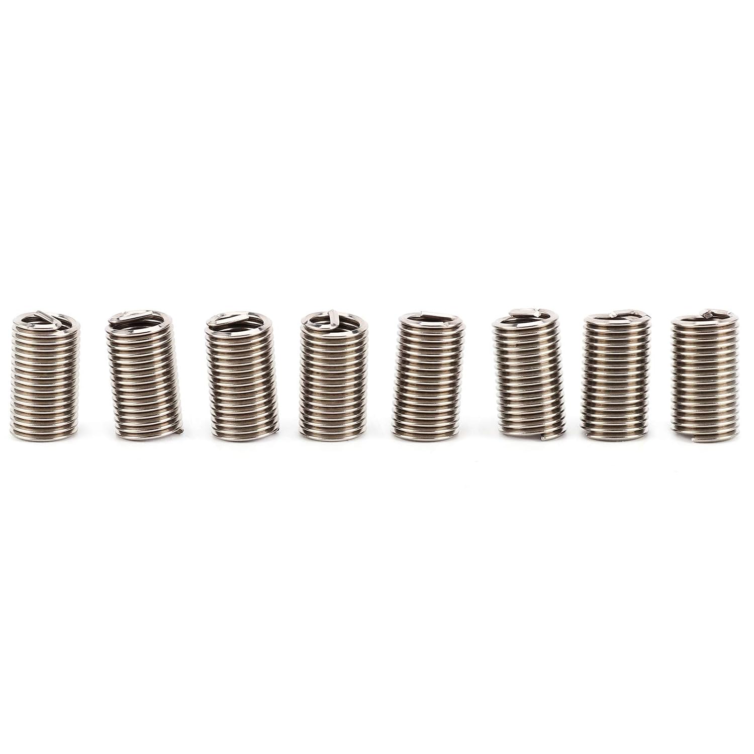 Thread Repairing Tool, 50pcs M8x1.25x3D Thread Repair Insert Set 304 Stainless Steel High Strength Thread Repairing Sleeve, Thread Locking Inserts