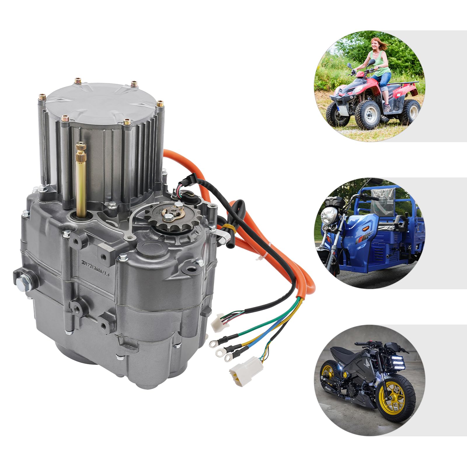 Kit de conversion moteur CC sans balais 48 V 1000 W en aluminium - Dissipation efficace de la chaleur - Embrayage automatique à 4 vitesses - Marche au ralenti - Marche arrière - Régulateur - Poignée