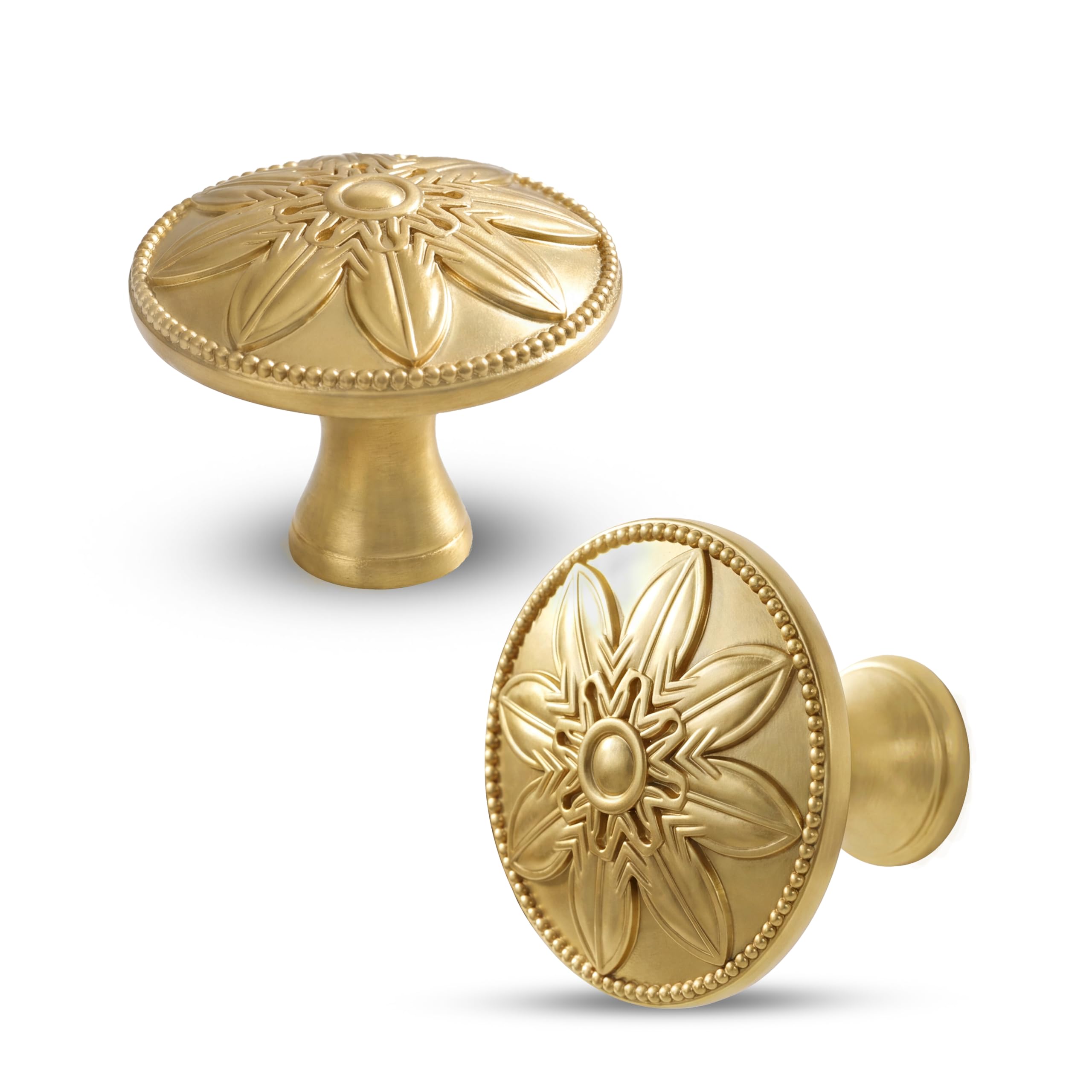 4 Pack Champagne Bronze Cabinet Knobs,1.4" Round Bronze Kitchen Cabinet Knobs Handles for Cabinets and Drawers, Drawer Knobs Dresser Knobs Champagne Bronze,Solid Zinc Alloy
