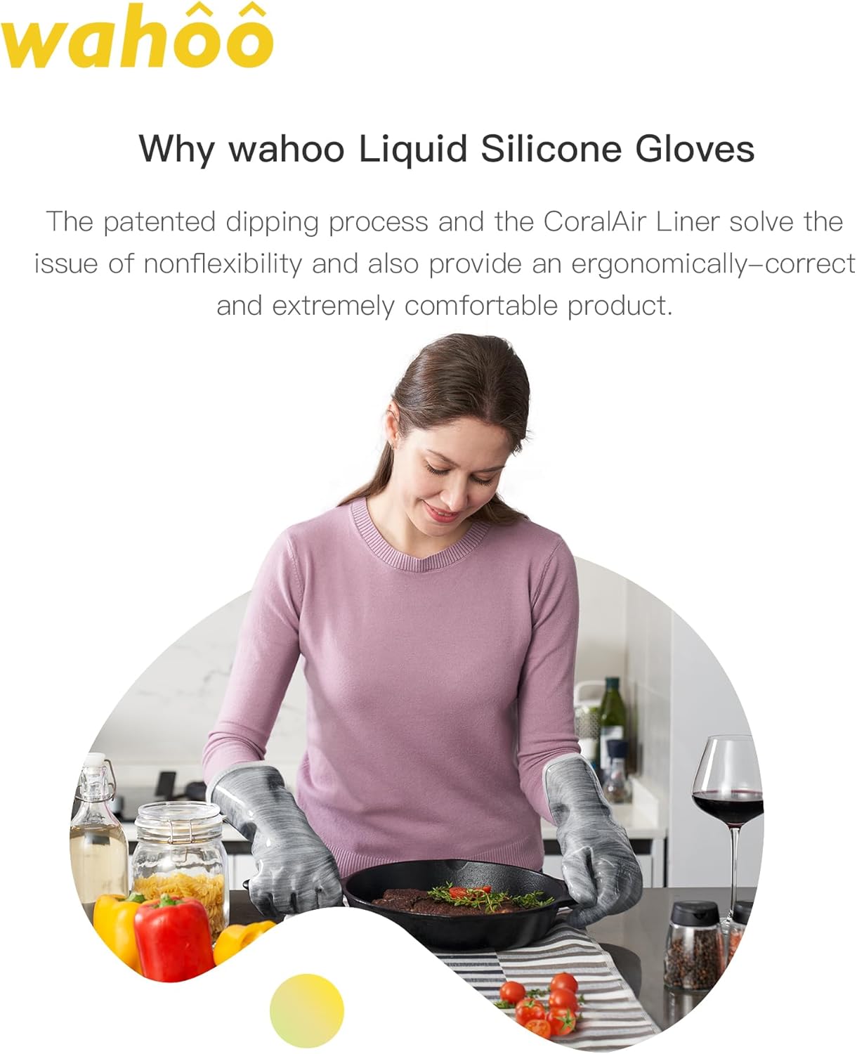 wahoo Liquid Silicone Smoker Oven Gloves, Food-Contact Grade, Heat Resistant Gloves for Cooking, Grilling, Baking, Grey, XL - Image 4