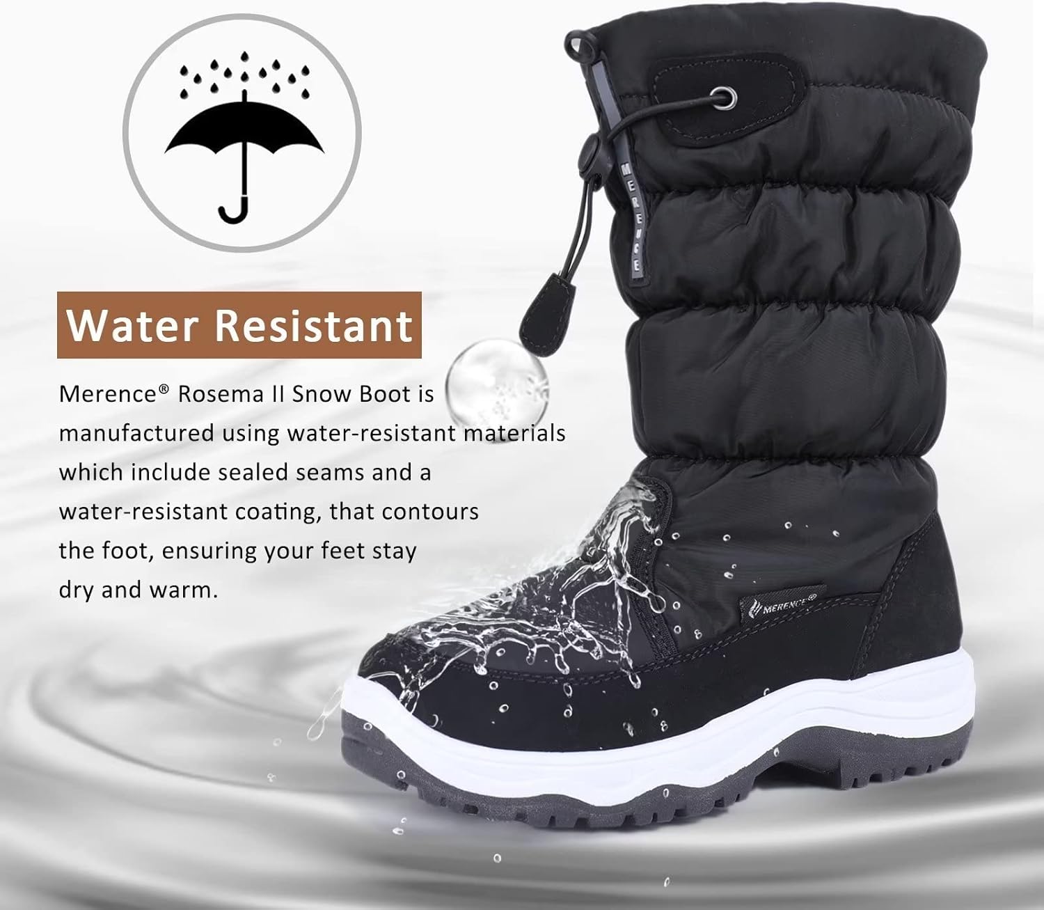 CIOR Women's Snow Boots Winter II Water-Resistant Fur Lined Frosty Warm Anti-Slip Boot U120WMX001-Black-37 - Image 4