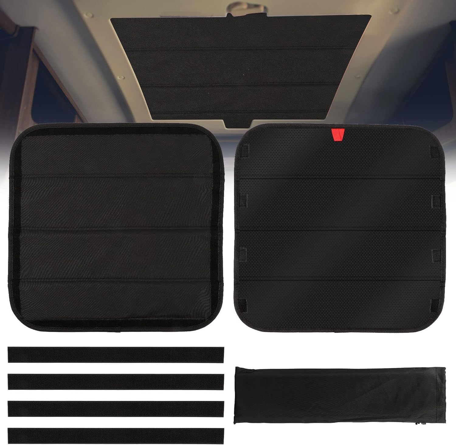 COAOD Foldable RV Skylight Window Shade Cover, 16” x 16” Blinds Sun Shade, No-Tool Installation Blackout & UV Protection RV Window Coverings for RV, Camper, Motorhome, Trailer (16 x 16”)