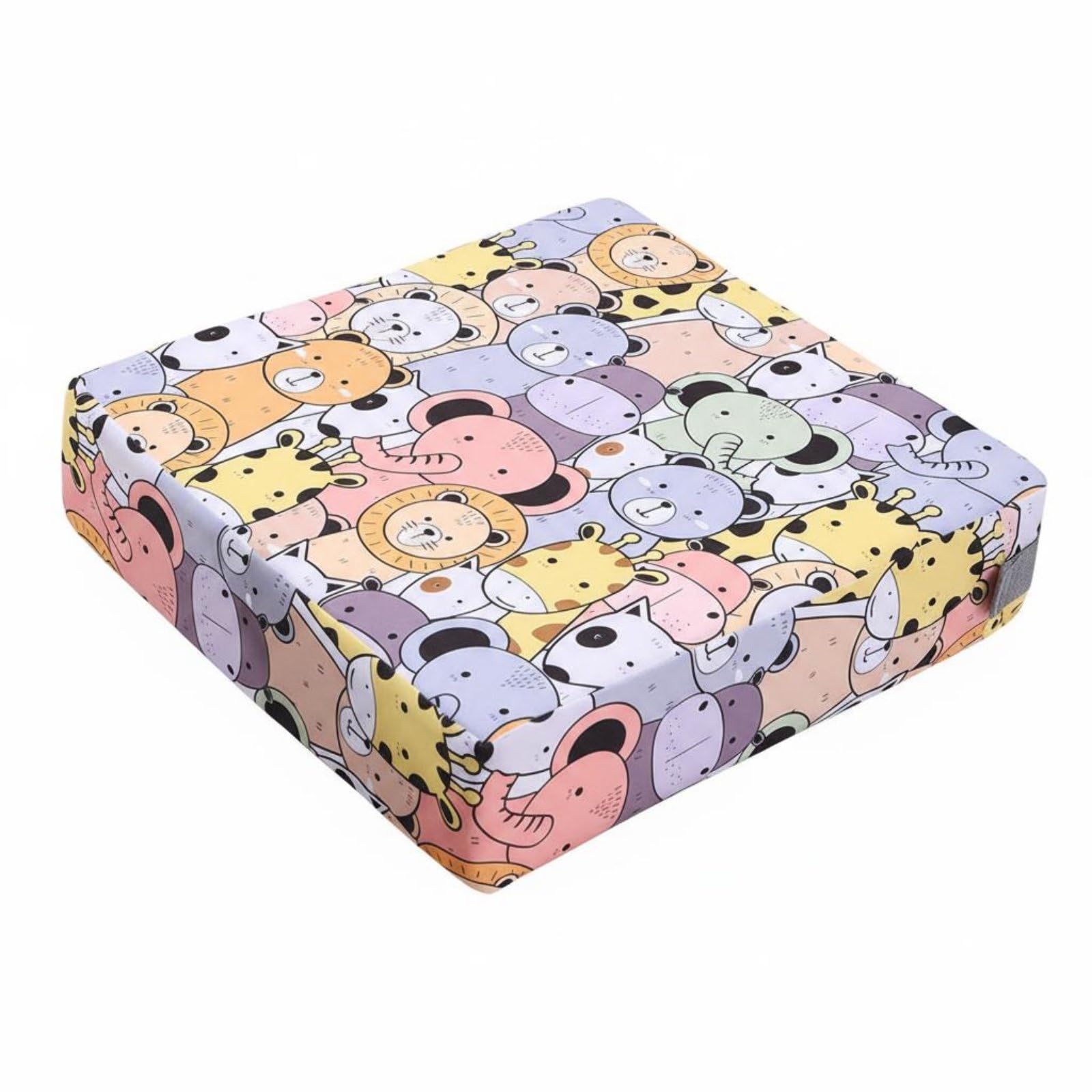 Waterproof Toddler Dining Seat Booster High-Density Foam Toddler Booster Seat Adjustable Straps Kids Chair Heightening Pad Removable Washable Cover for Toddlers, Outdoor, Animal Group Pho-image-20