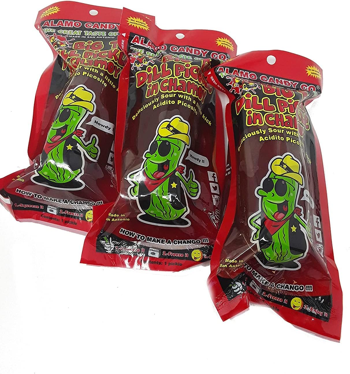 Alamo Candy Big Tex Dill Pickle In Chamoy,3-Pickles