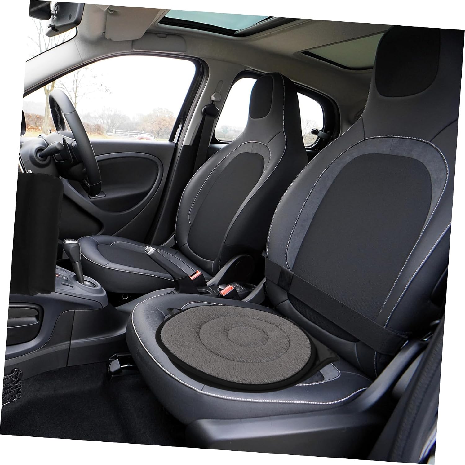 Wearproof Rotating Seat Cushion for Elderly Non-Slip Swivel Car Pad for Easy Transfer Portable Chair Cushion for Home and Office Use Gray Design