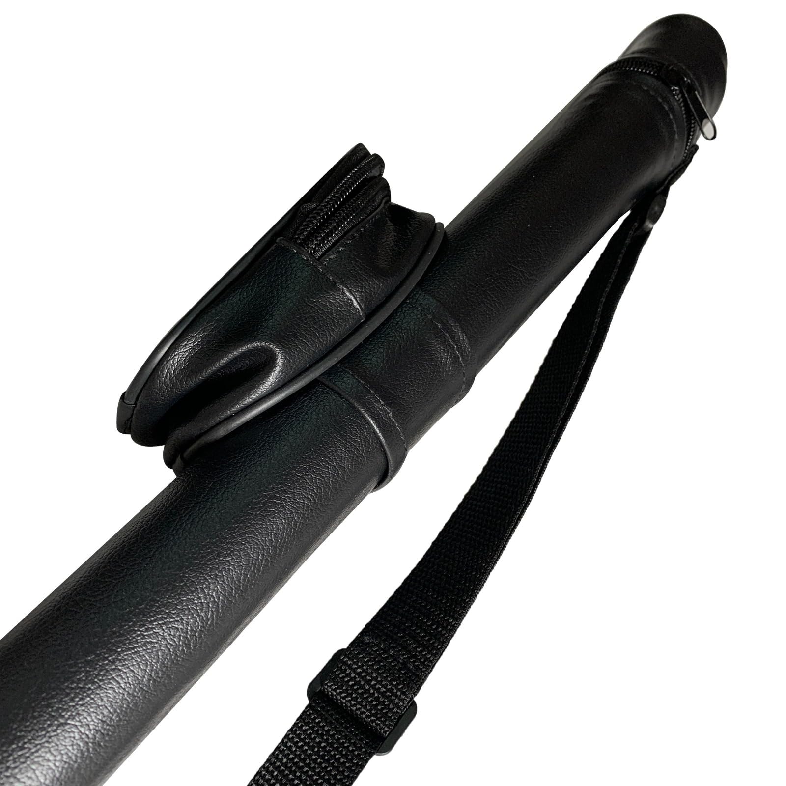 JBB Leather Cue Case for Half-Joint Pool and Snooker Cue Sticks, Black