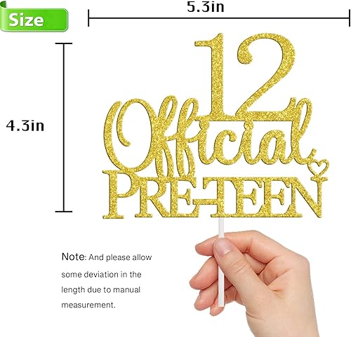 Miniatura 2 de Decoración oficial para tartas preadolescentes de 12 años, decoración para pastel de cumpleaños de 12 años, decoración de pastel de felicitación a