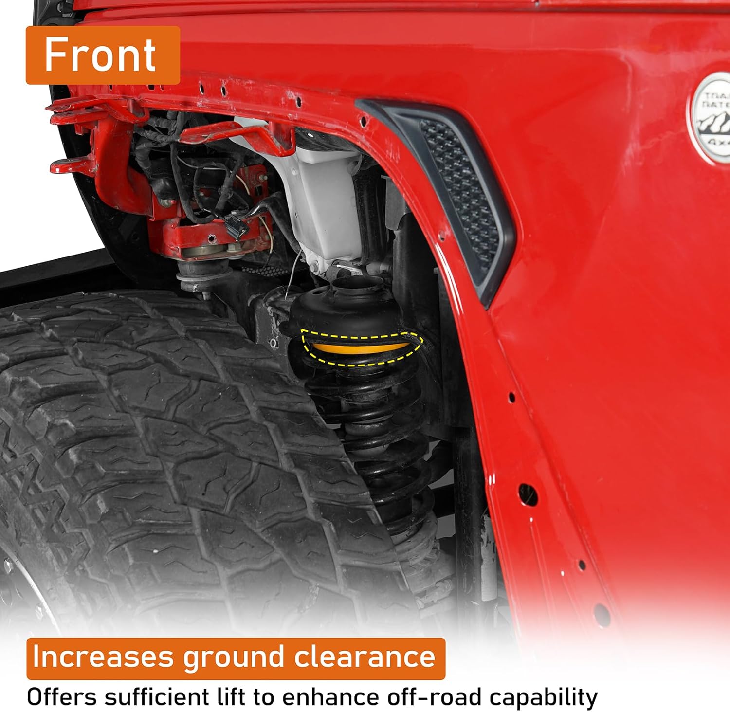 Hooke Road JL 3/4" Spacer Leveling Lift Kit Compatible with 2018-2026 Jeep Wrangler JL & Unlimited 2/4 Doors, Front & Rear Suspension Bump Stop Extensions Spacers - 4 PCS