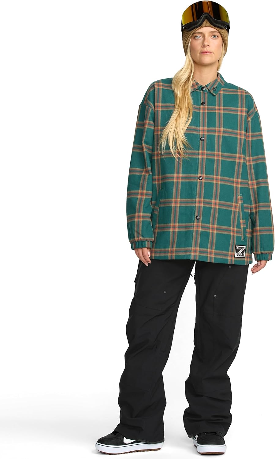 Volcom Women's Hooded Flannel Snowboard Ski Winter Hooded Shirt Jacket - Image 6