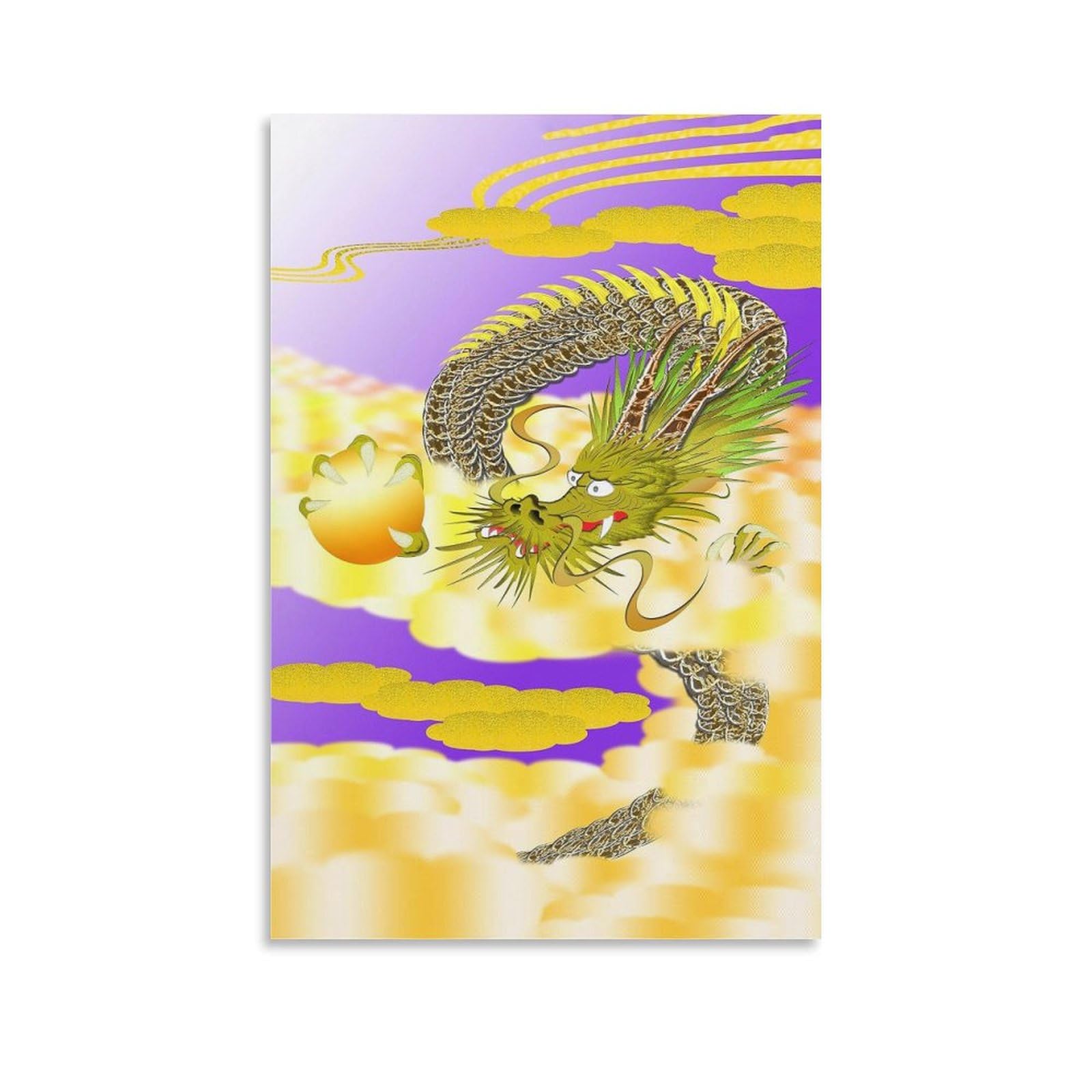 Amazon.co.jp: 縁起物昇龍 ポスター ホーム装飾 アートパネル プリント