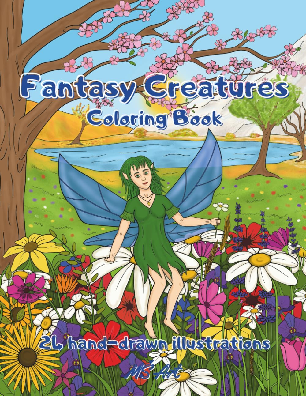 Fantasy Creature Coloring Book: 24 hand-drawn illustrations