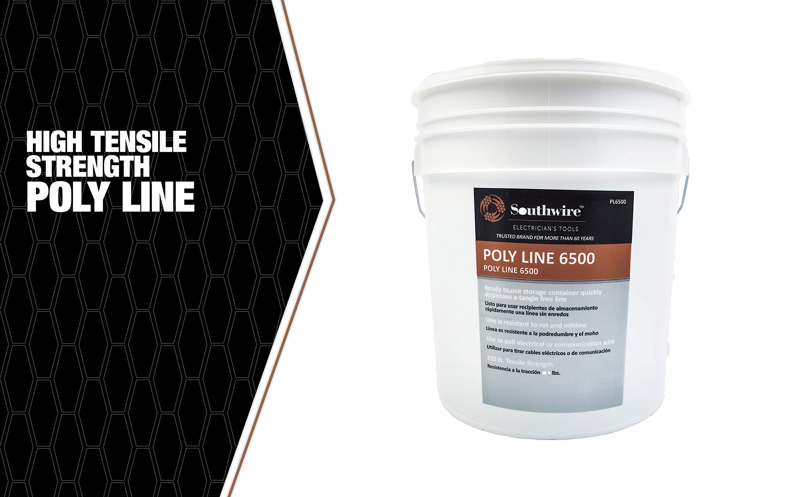Southwire herramientas y equipo pl6500 210 libras de resistencia Pesca Línea Pull 6,500-feet
