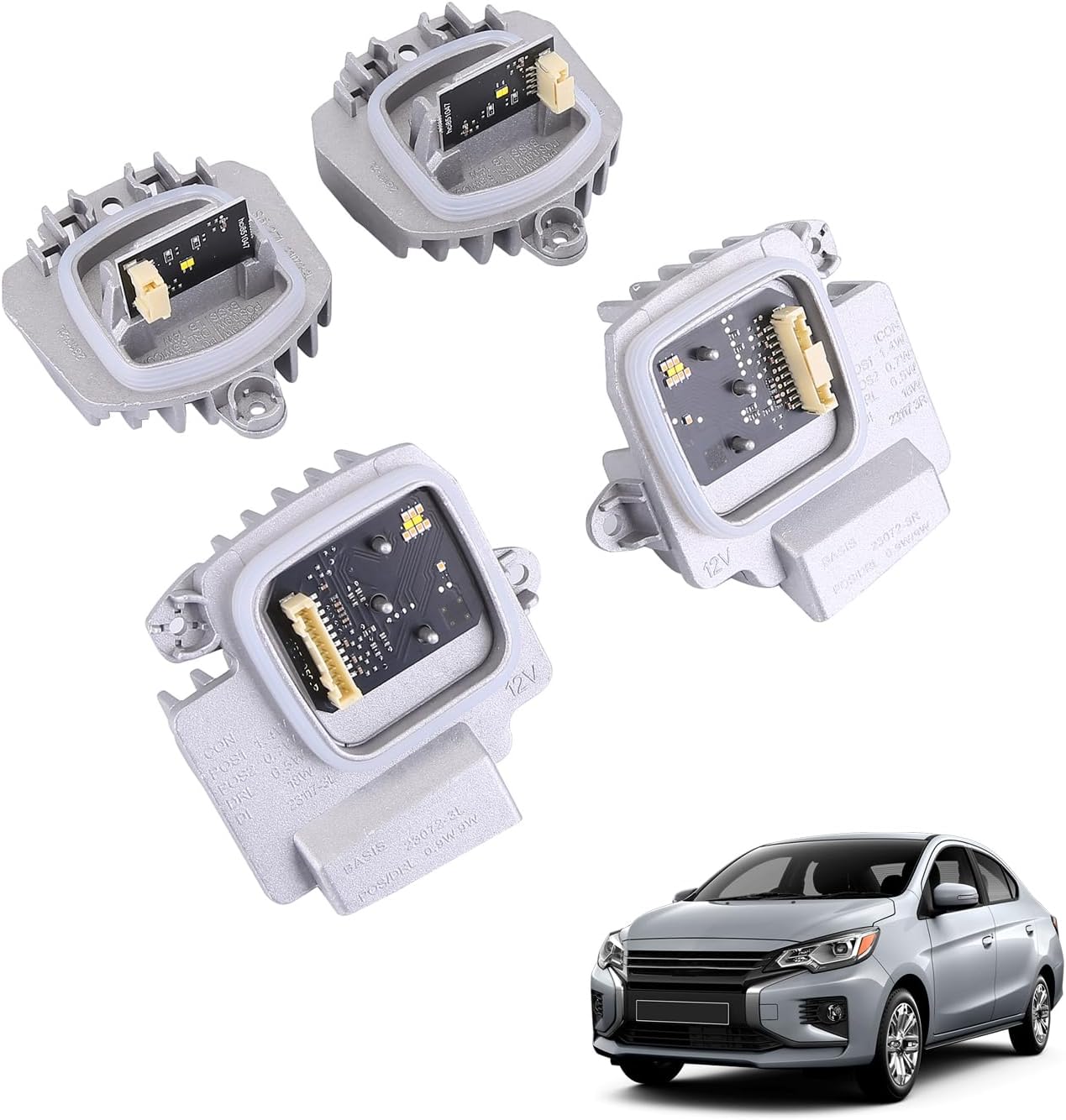 4Pcs Yellow LED Angel Eyes DRL Daytime Running Light Module Ballast for G80 M3 G82 G83 M4 2021-2024 DRL Headlight Module Control Unit Replaces 63119851047 63119851048 63119851051 63119851052