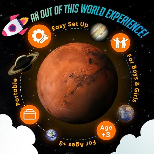 Miniatura 9 de My Space Safari - Tienda de campaña espacial para niños para interiores y exteriores, tienda de campaña interactiva para niños con botón de