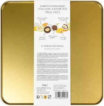 Lavolio Nutty Forest 250g Luxury Chocolate Gift Box – Toasted Almond, Hazelnut And Pistachio Dragées With Dark, White And Gianduia Chocolate In Decorative Keepsake Tin (Nutty Forest)