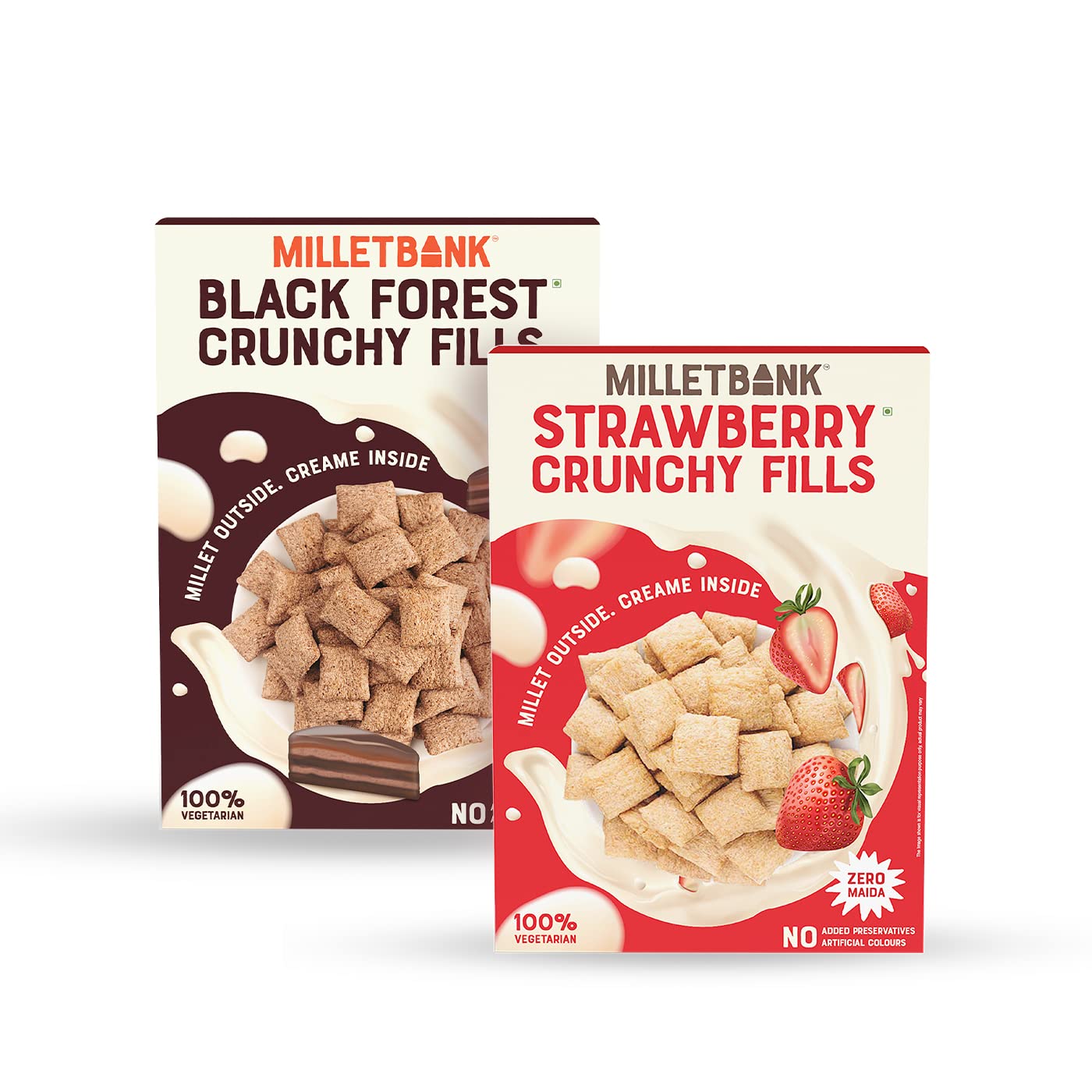 Millet Bank Strawberry Fills Breakfast Cereal | No Added Colour, No Preservatives | Wholesome Cereal Option | 1 x 250g