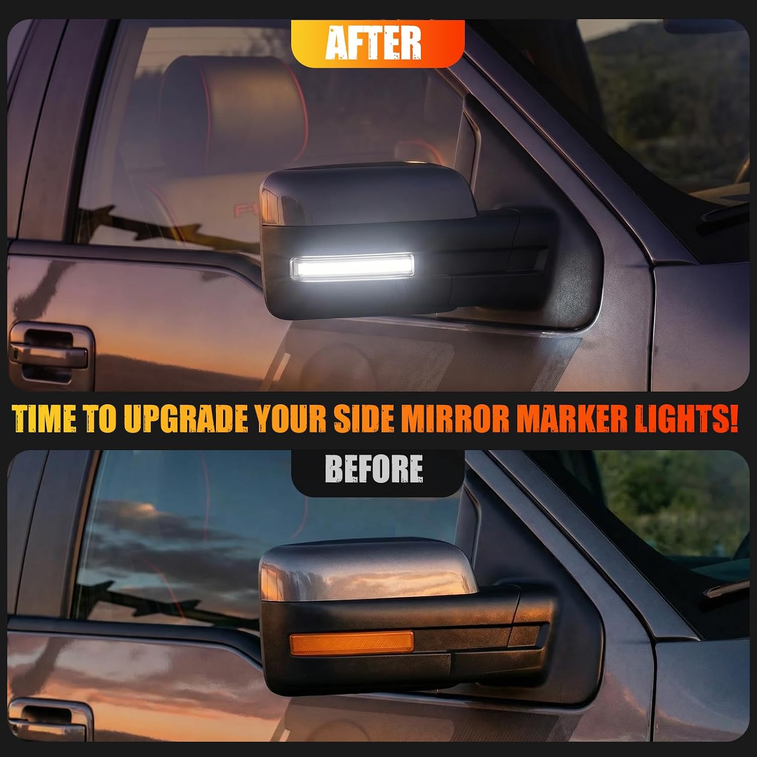 Sequential Mirror Lights for 2009-2014 F150/10-14 Li'ncoln Mark LT-White