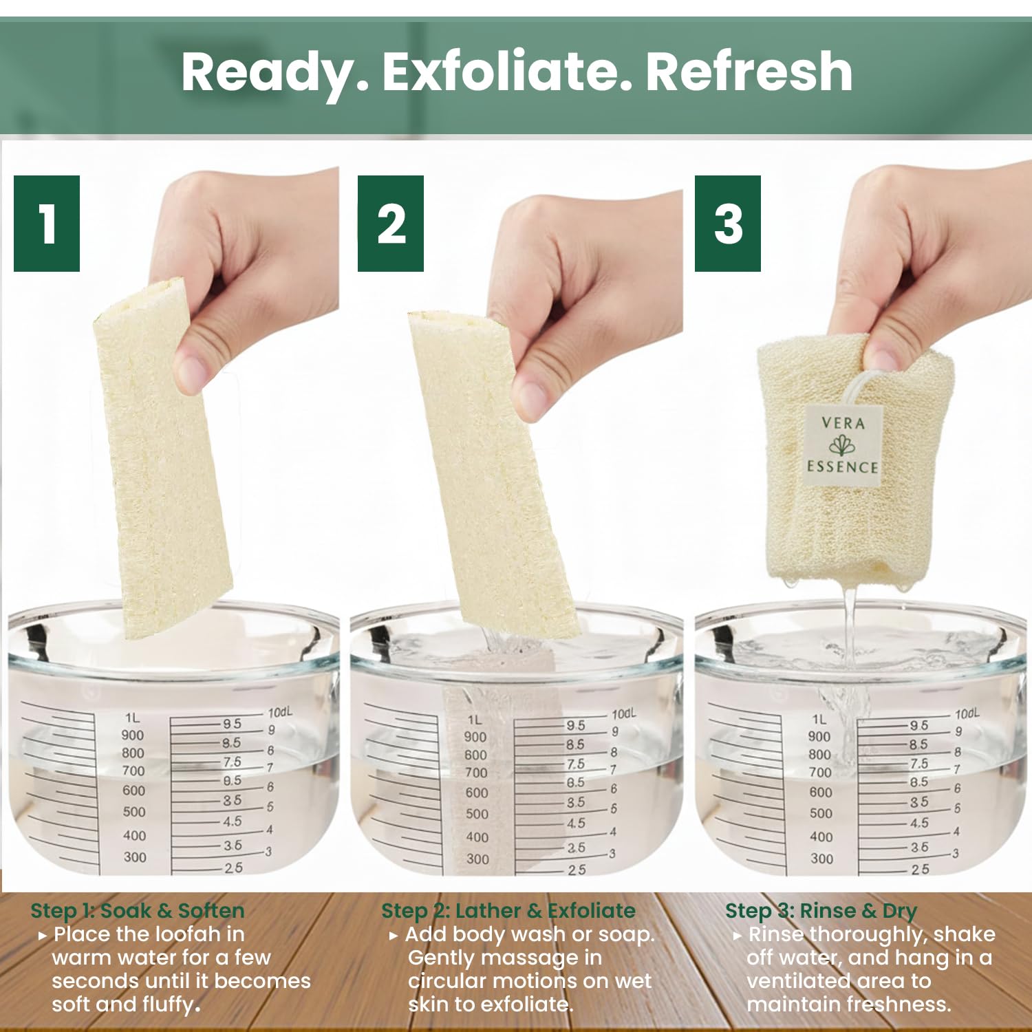 Natürlicher ägyptischer Luffa-Peeling, Körperschrubber (4 Stück) – Bio-Bad-Luffa-Schwamm für tiefenreine Hautpflege – umweltfreundlicher Dusch-Luffa für Damen und Herren – Gesichts-, Rücken- und