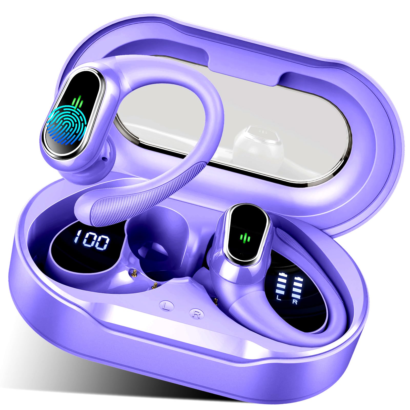 Rolosar Wireless Earbuds, Bluetooth 5.4 Headphones Sport, Bl